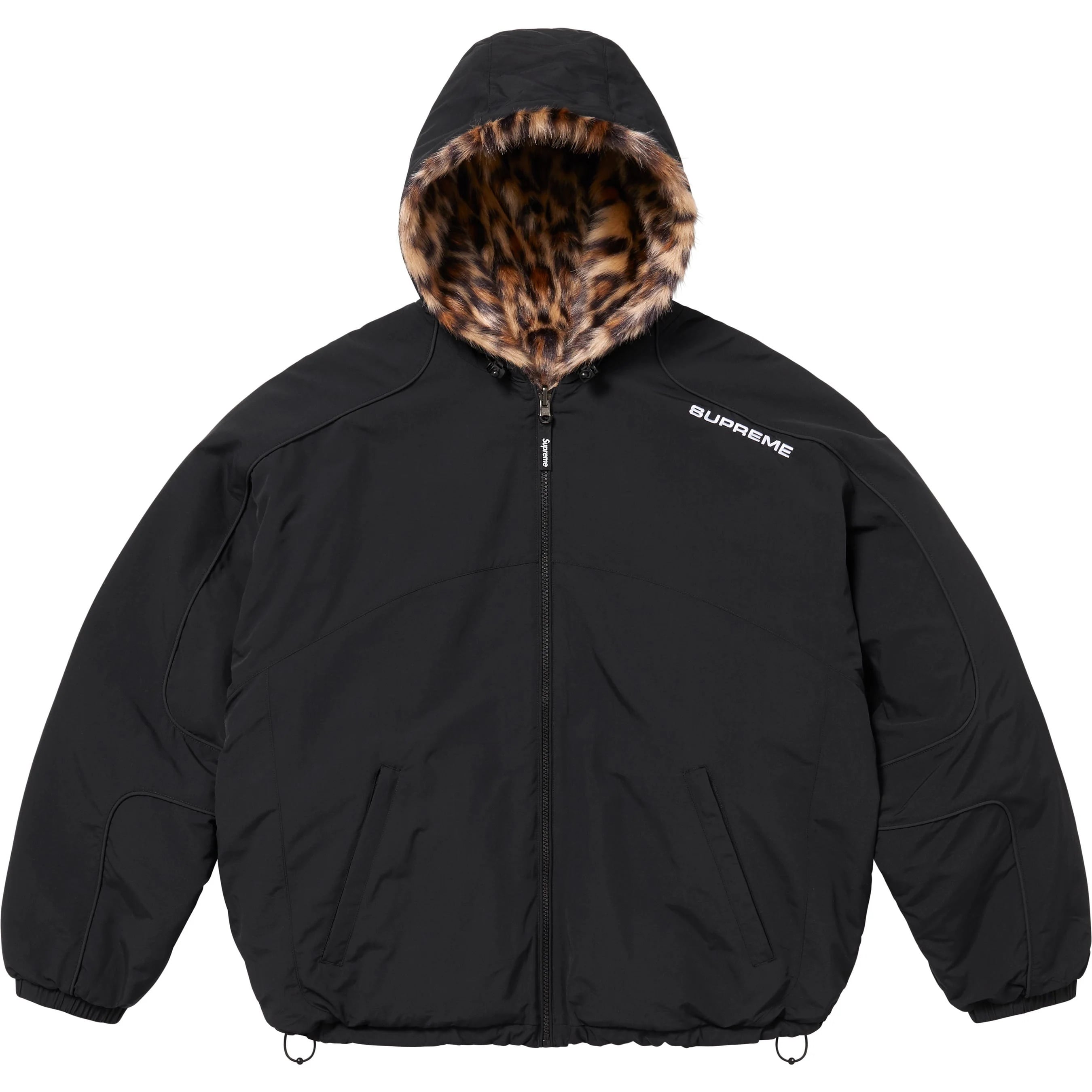 Faux Fur Reversible Hooded Track Jacket view 15